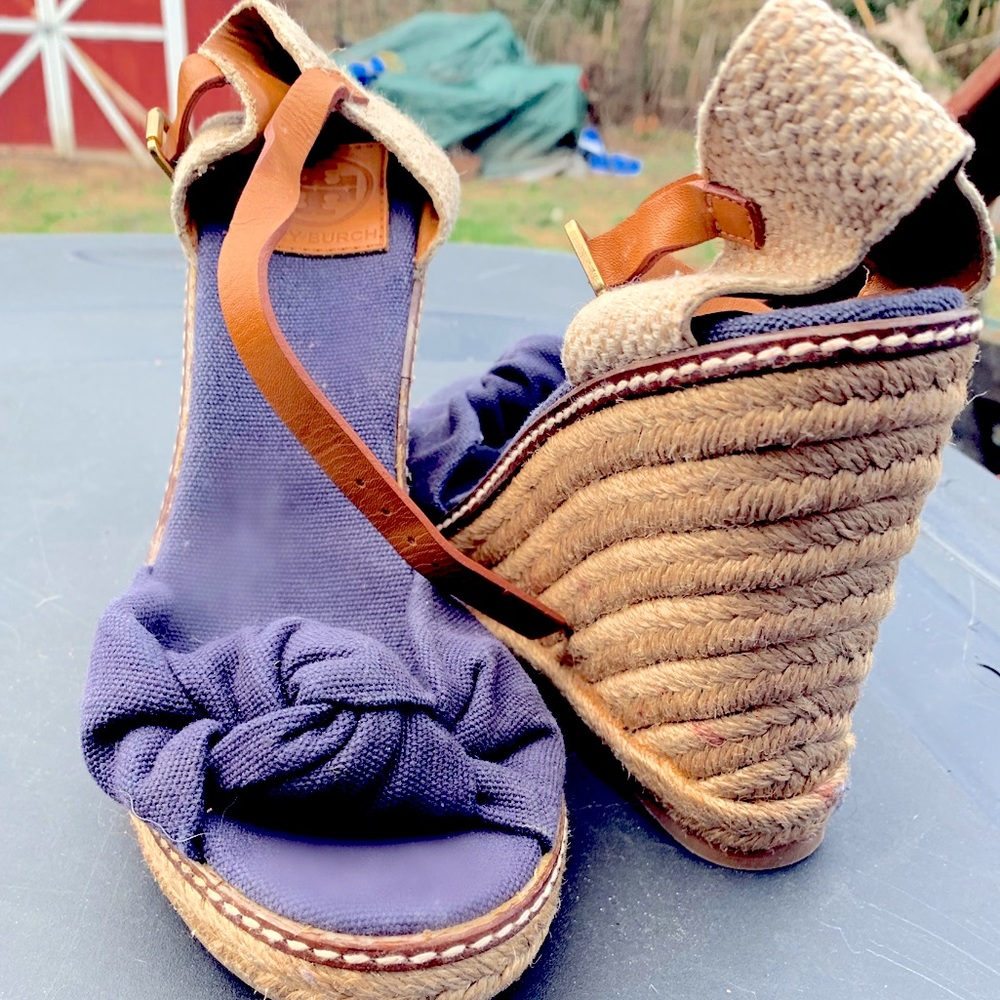 Tory Burch,  Peep-toe, Wedge Espadrilles